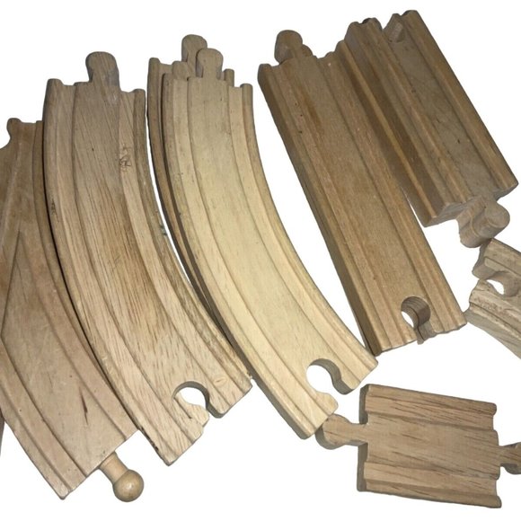 Wooden Railway Track Lot Curved Straight  Y track-  11 pieces - Picture 2 of 3